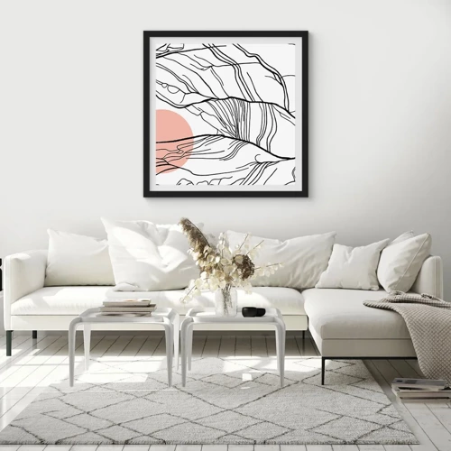 Poster in black frame - In a Web of Twigs - 30x30 cm