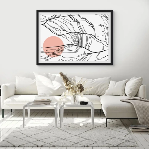 Poster in black frame - In a Web of Twigs - 91x61 cm