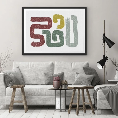 Poster in black frame - In an Unknown Language - 70x50 cm