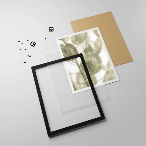 Poster in black frame - In the Beginning There Were Leaves… - 40x50 cm