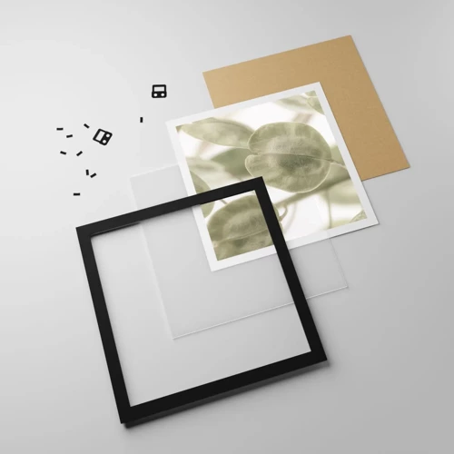 Poster in black frame - In the Beginning There Were Leaves… - 60x60 cm