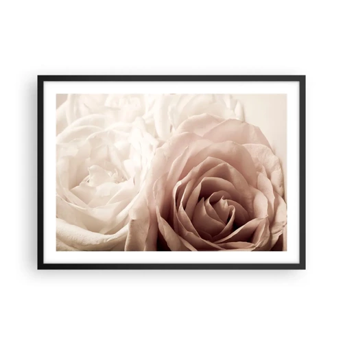 Poster in black frame - In the Heart of a Rose - 70x50 cm