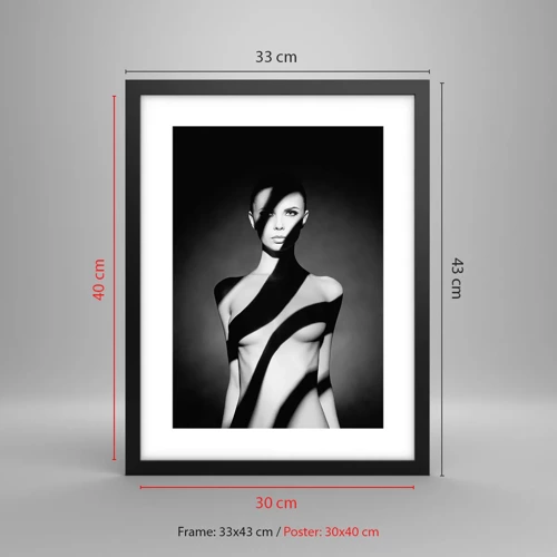 Poster in black frame - In the Light and in the Shadow - 30x40 cm