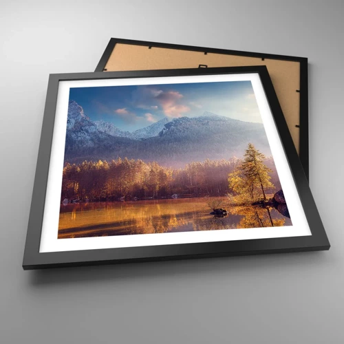 Poster in black frame - In the Mountains and Valleys - 40x40 cm