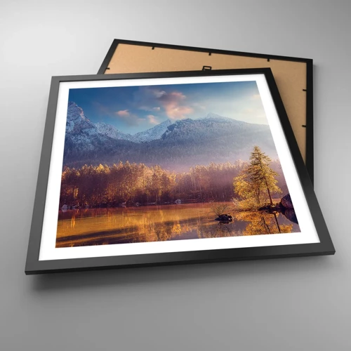 Poster in black frame - In the Mountains and Valleys - 50x50 cm