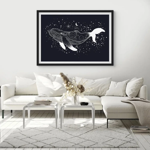 Poster in black frame - In the Ocean of Universe - 70x50 cm