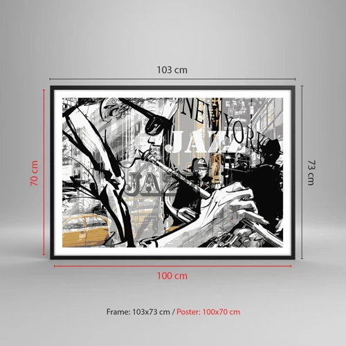 Poster in black frame - In the Rhythm of New York - 100x70 cm