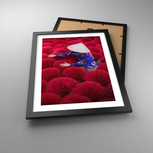 Poster in black frame - In the Rice Field  - 30x40 cm