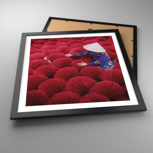 Poster in black frame - In the Rice Field  - 40x40 cm