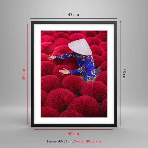 Poster in black frame - In the Rice Field  - 40x50 cm