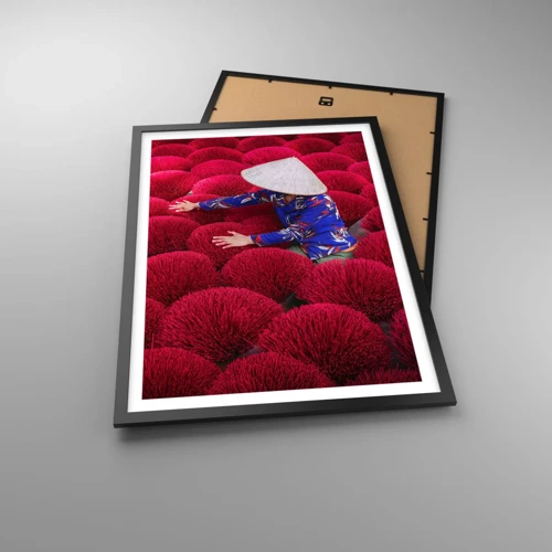 Poster in black frame - In the Rice Field  - 50x70 cm