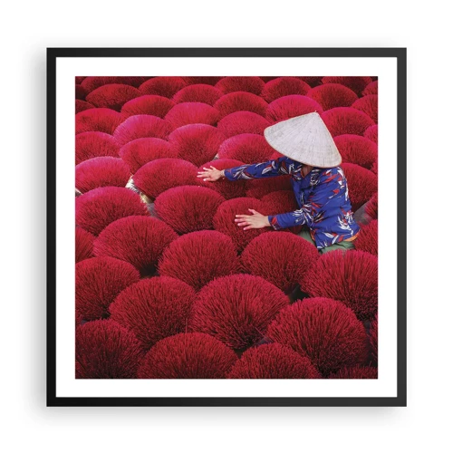 Poster in black frame - In the Rice Field  - 60x60 cm