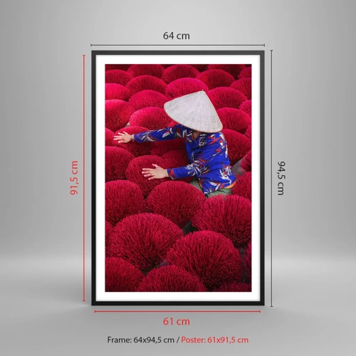 Poster in black frame - In the Rice Field  - 61x91 cm