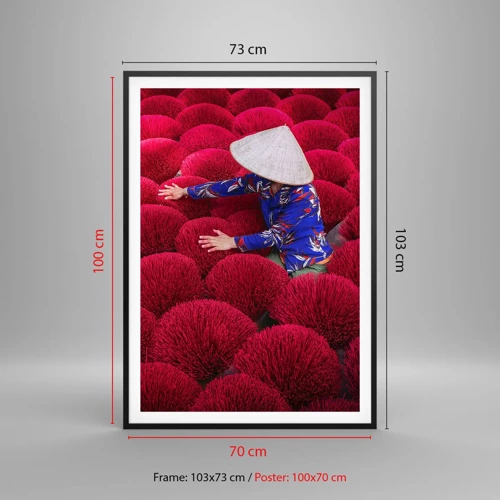 Poster in black frame - In the Rice Field  - 70x100 cm