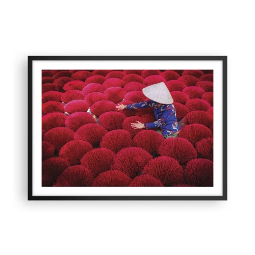 Poster in black frame - In the Rice Field  - 70x50 cm