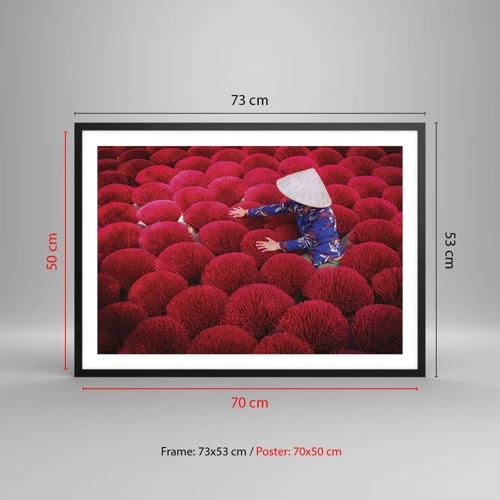 Poster in black frame - In the Rice Field  - 70x50 cm