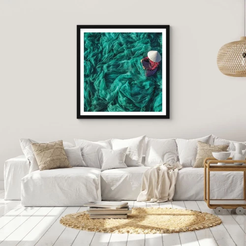 Poster in black frame - In the Sea of Nets - 30x30 cm