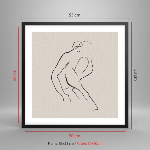 Poster in black frame - Intimate Sketch - 50x50 cm