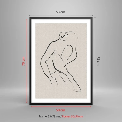 Poster in black frame - Intimate Sketch - 50x70 cm