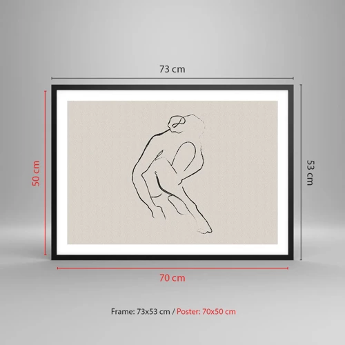 Poster in black frame - Intimate Sketch - 70x50 cm