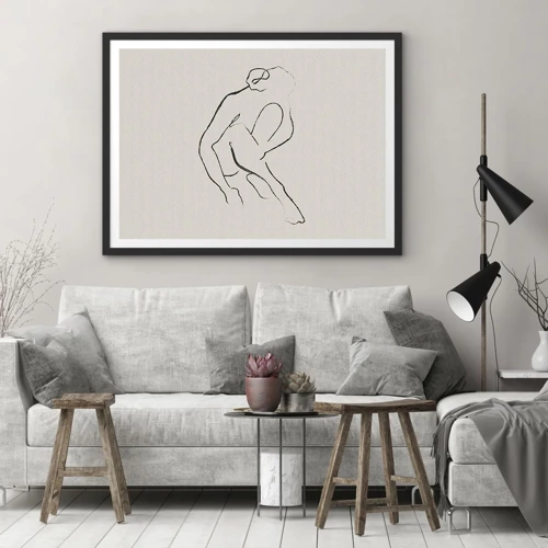 Poster in black frame - Intimate Sketch - 70x50 cm
