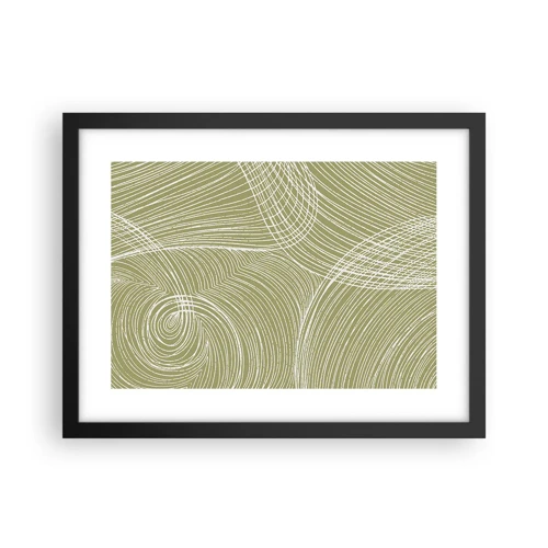 Poster in black frame - Intricate Abstract in White - 40x30 cm