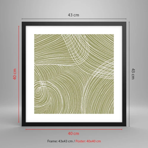 Poster in black frame - Intricate Abstract in White - 40x40 cm