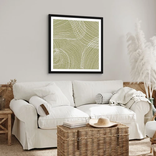 Poster in black frame - Intricate Abstract in White - 40x40 cm