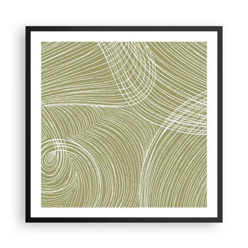 Poster in black frame - Intricate Abstract in White - 60x60 cm