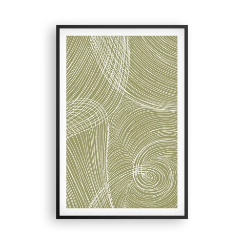 Poster in black frame - Intricate Abstract in White - 61x91 cm