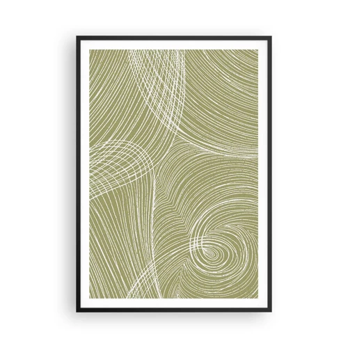 Poster in black frame - Intricate Abstract in White - 70x100 cm