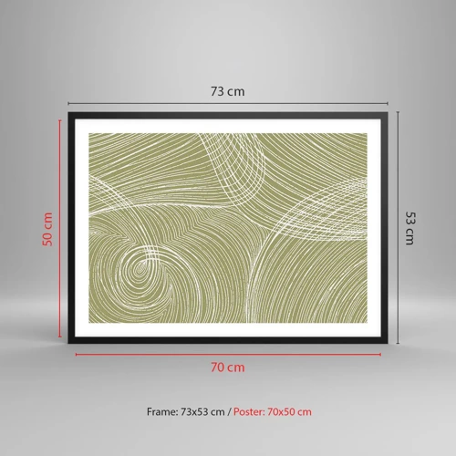 Poster in black frame - Intricate Abstract in White - 70x50 cm