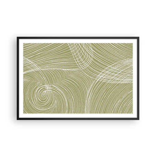 Poster in black frame - Intricate Abstract in White - 91x61 cm