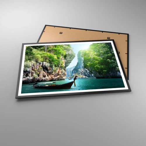 Poster in black frame - Invitation for an Exotic Trip - 100x70 cm