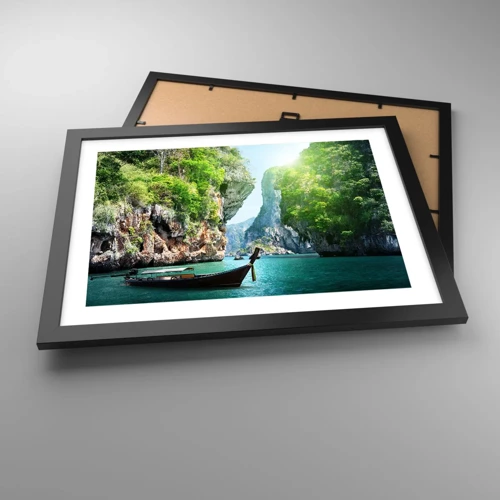 Poster in black frame - Invitation for an Exotic Trip - 40x30 cm