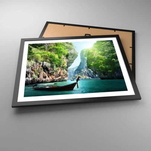 Poster in black frame - Invitation for an Exotic Trip - 50x40 cm