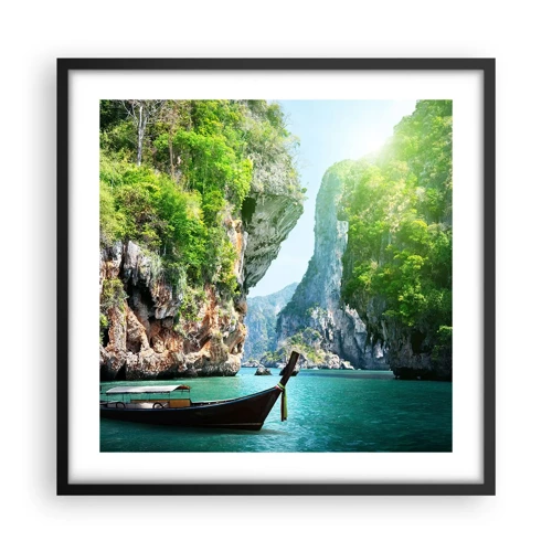 Poster in black frame - Invitation for an Exotic Trip - 50x50 cm