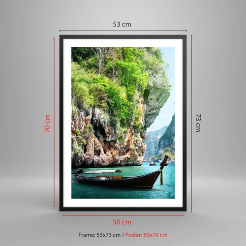 Poster in black frame - Invitation for an Exotic Trip - 50x70 cm