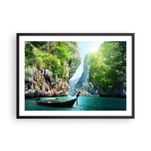 Poster in black frame - Invitation for an Exotic Trip - 70x50 cm