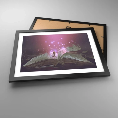 Poster in black frame - Invitation to Another World -Read It! - 40x30 cm