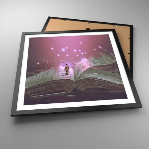 Poster in black frame - Invitation to Another World -Read It! - 50x50 cm