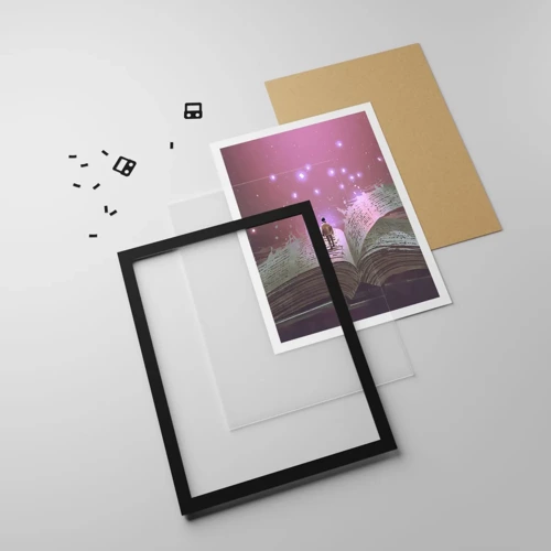 Poster in black frame - Invitation to Another World -Read It! - 70x100 cm