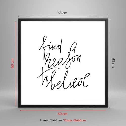 Poster in black frame - It Is Possible - 60x60 cm