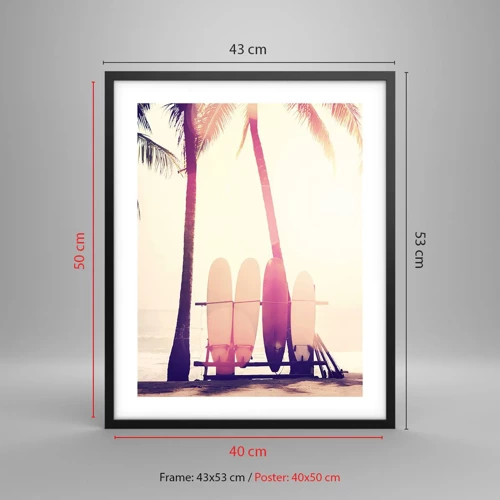 Poster in black frame - It Will Be a Wonderful Day - 40x50 cm