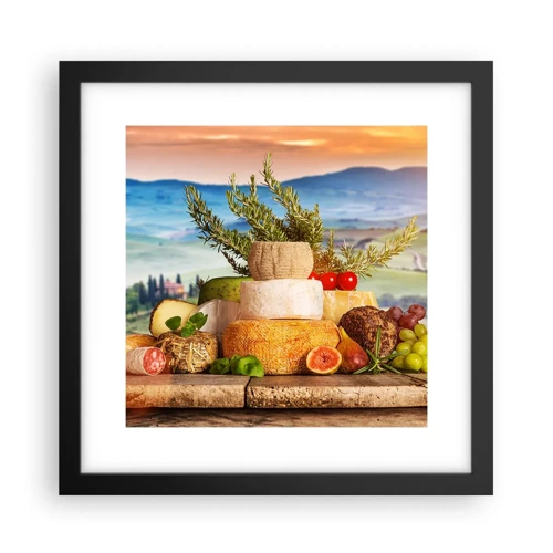 Poster in black frame - Italian Joie de Vivre - 30x30 cm