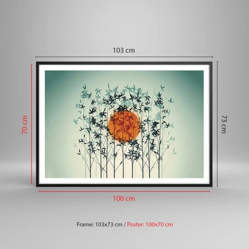 Poster in black frame - Japanese Sun - 100x70 cm