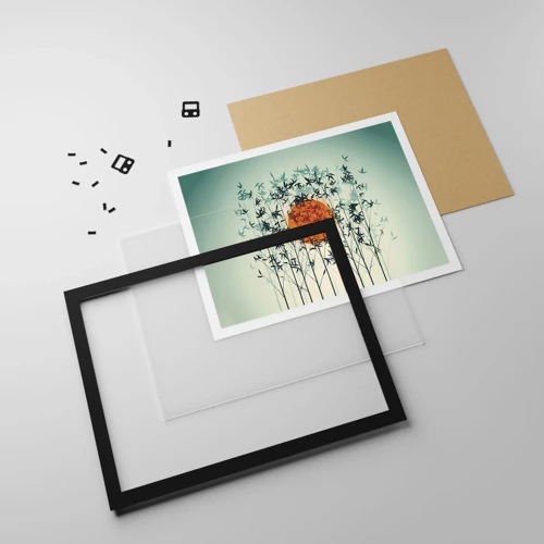 Poster in black frame - Japanese Sun - 100x70 cm