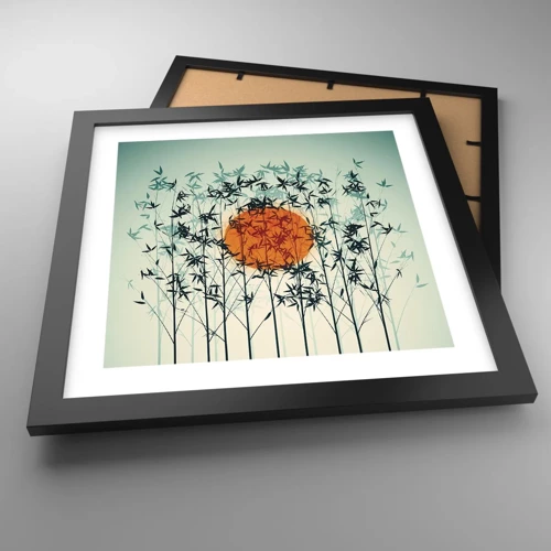 Poster in black frame - Japanese Sun - 30x30 cm