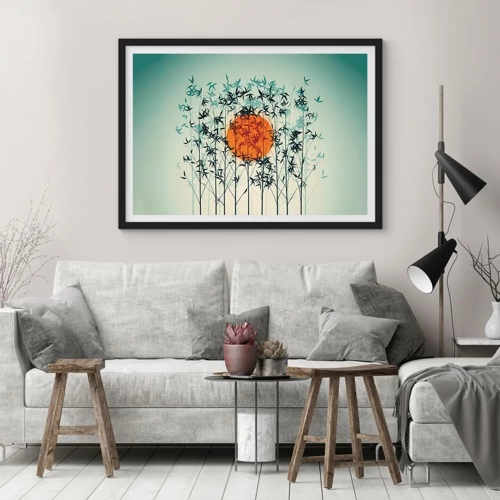 Poster in black frame - Japanese Sun - 40x30 cm