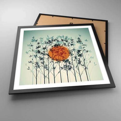 Poster in black frame - Japanese Sun - 50x50 cm